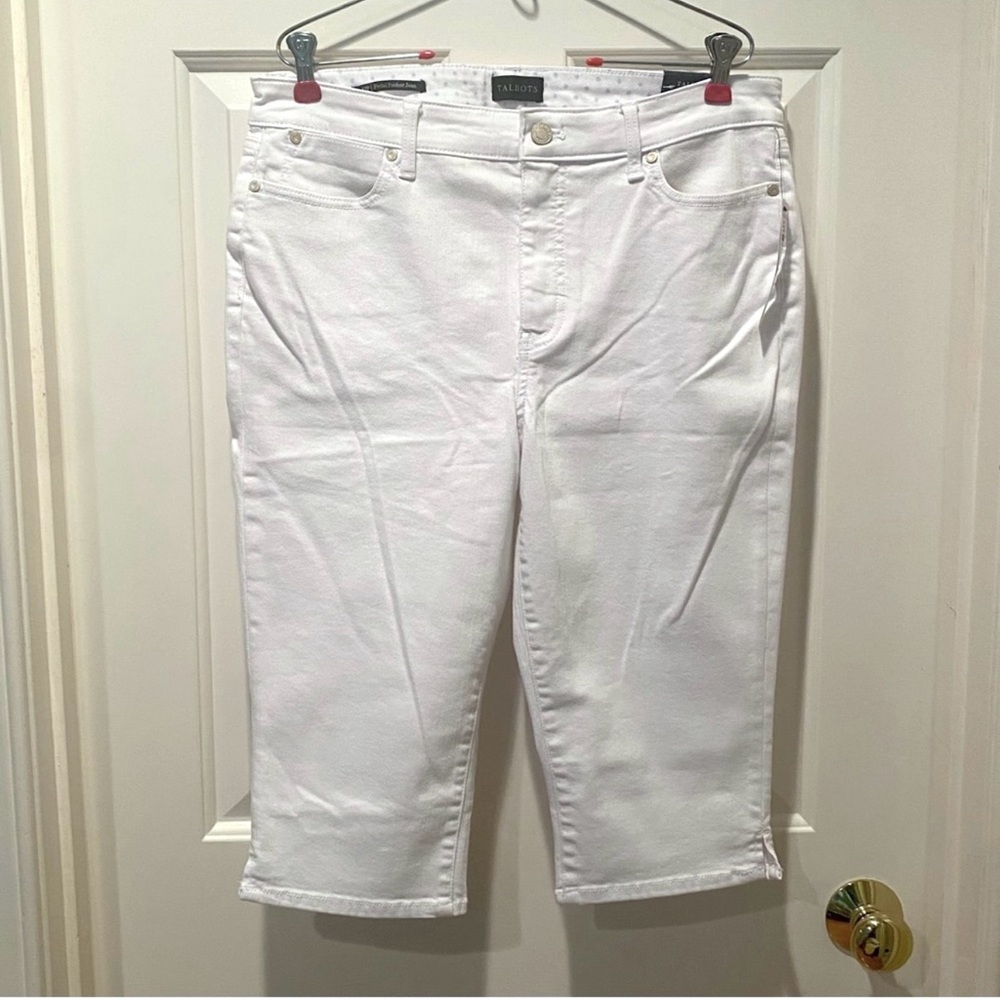 NWT Talbots White Pedal Pusher Jean Shorts